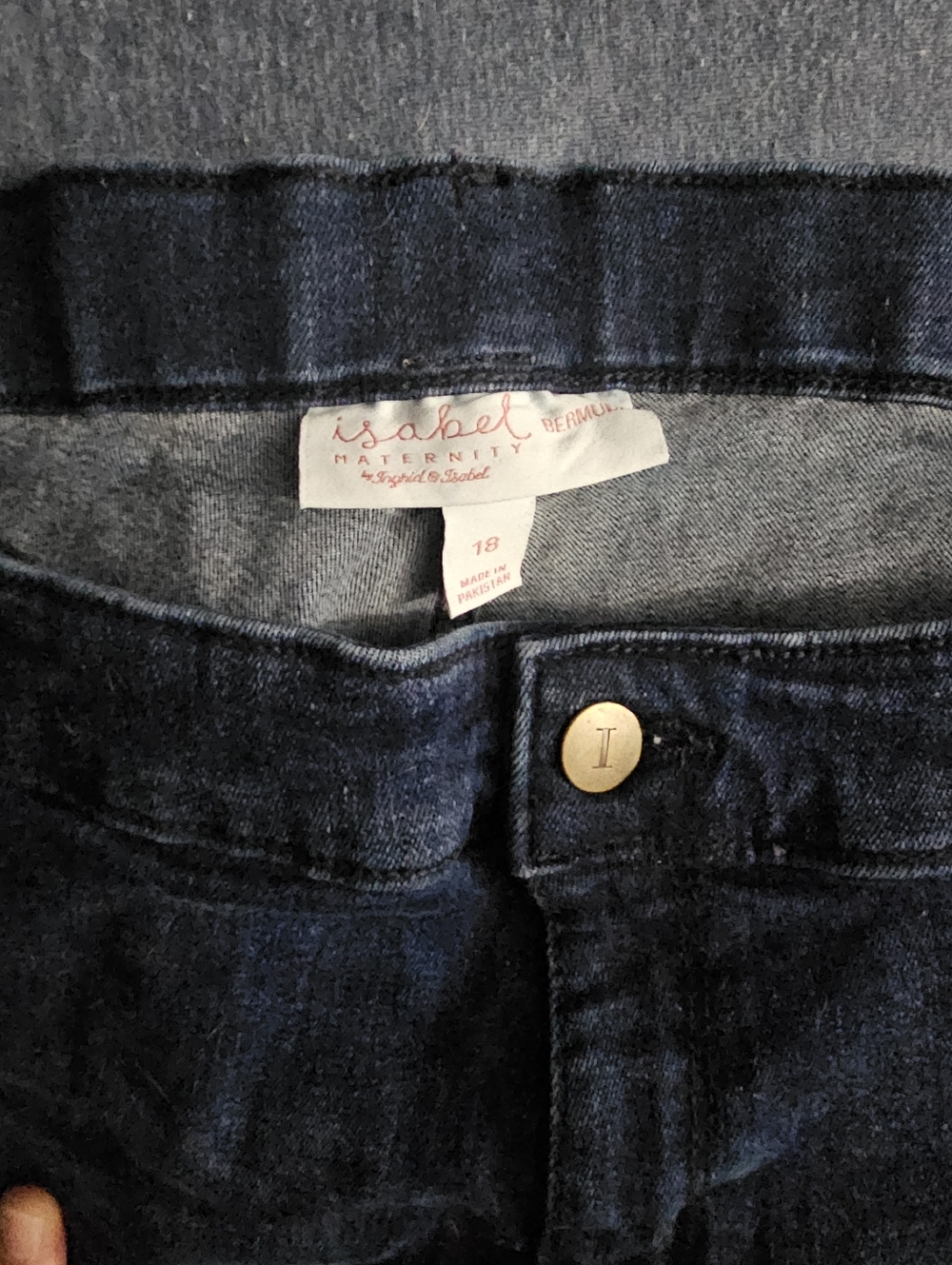 Isabel Maternity by Ingrid & Isabel Dark Blue Denim Shorts Bermudas